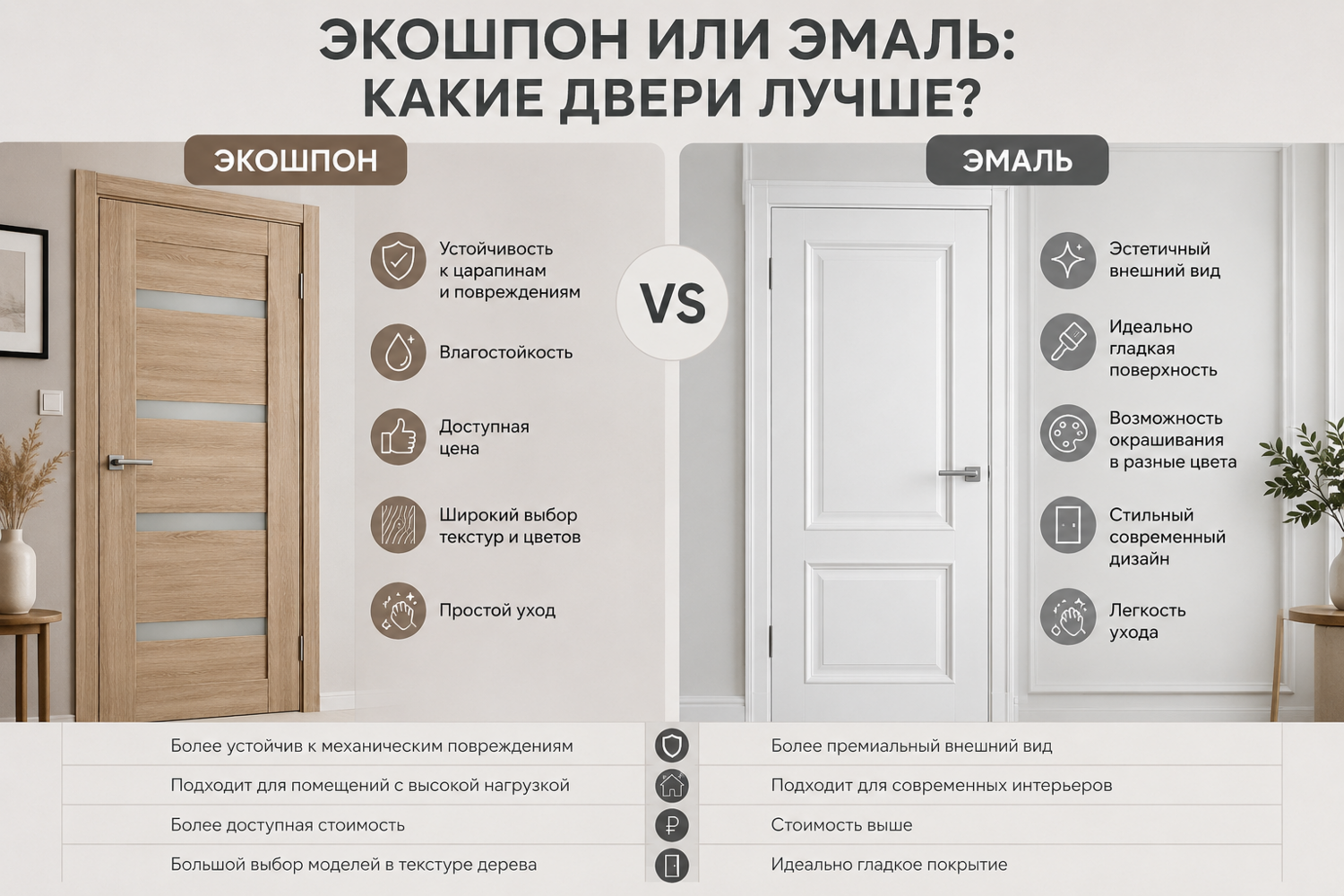Экошпон или эмаль: какие межкомнатные двери лучше выбрать.