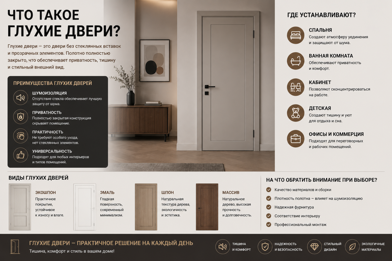 Что такое глухие двери и где они используются