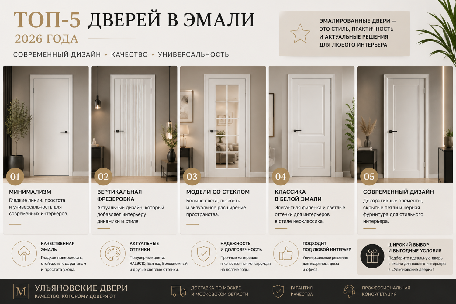 ТОП-5 дверей в эмали 2026 года