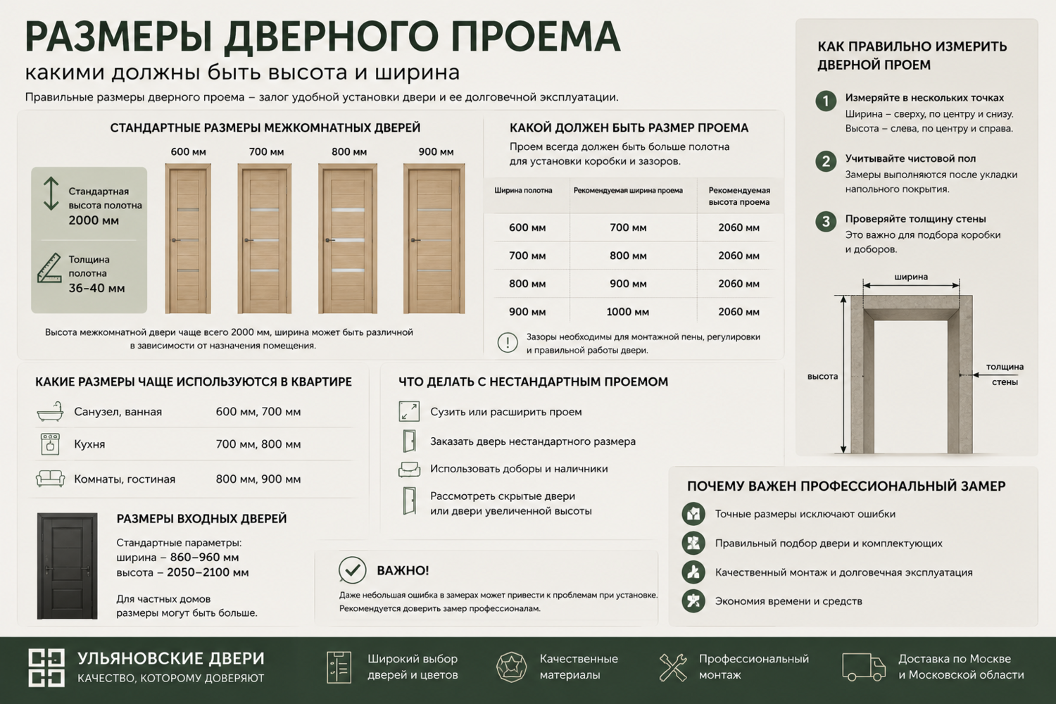 Какими должны быть высота и ширина дверного проема