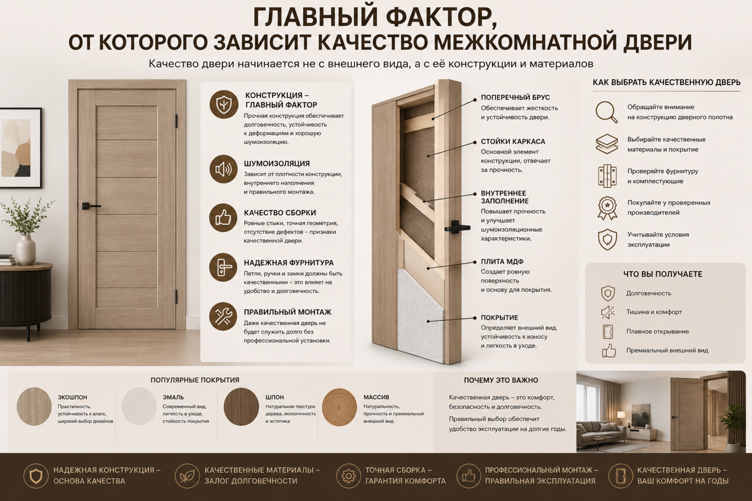 Главный фактор, от которого зависит качество межкомнатной двери