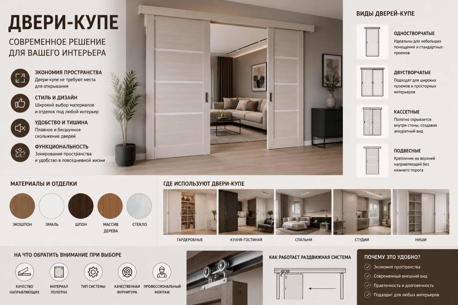 Двери-купе – современное решение для экономии пространства
