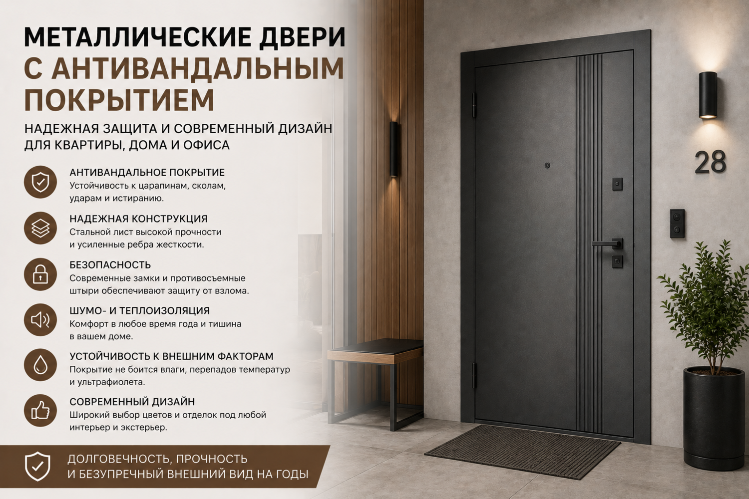 Металлические двери с антивандальным покрытием