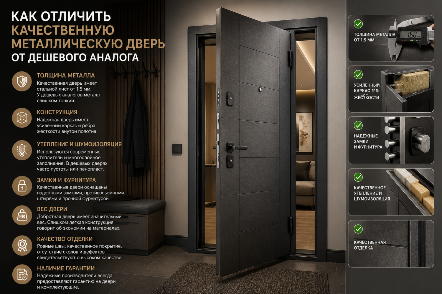 Как отличить качественную металлическую дверь от дешевого аналога