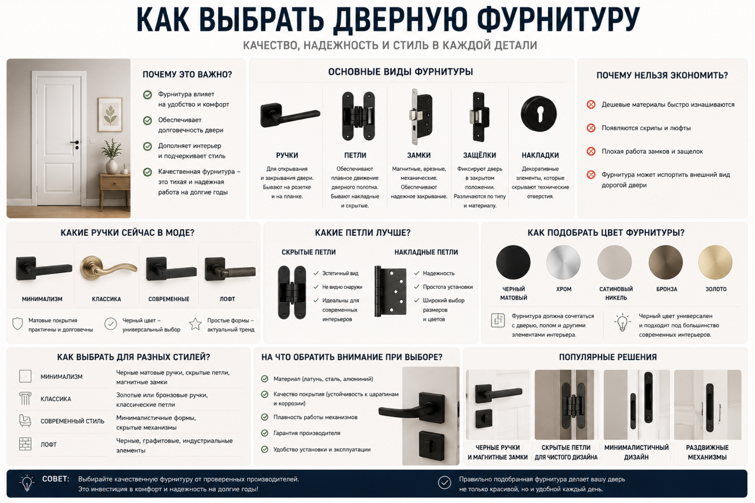 Как выбрать дверную фурнитуру