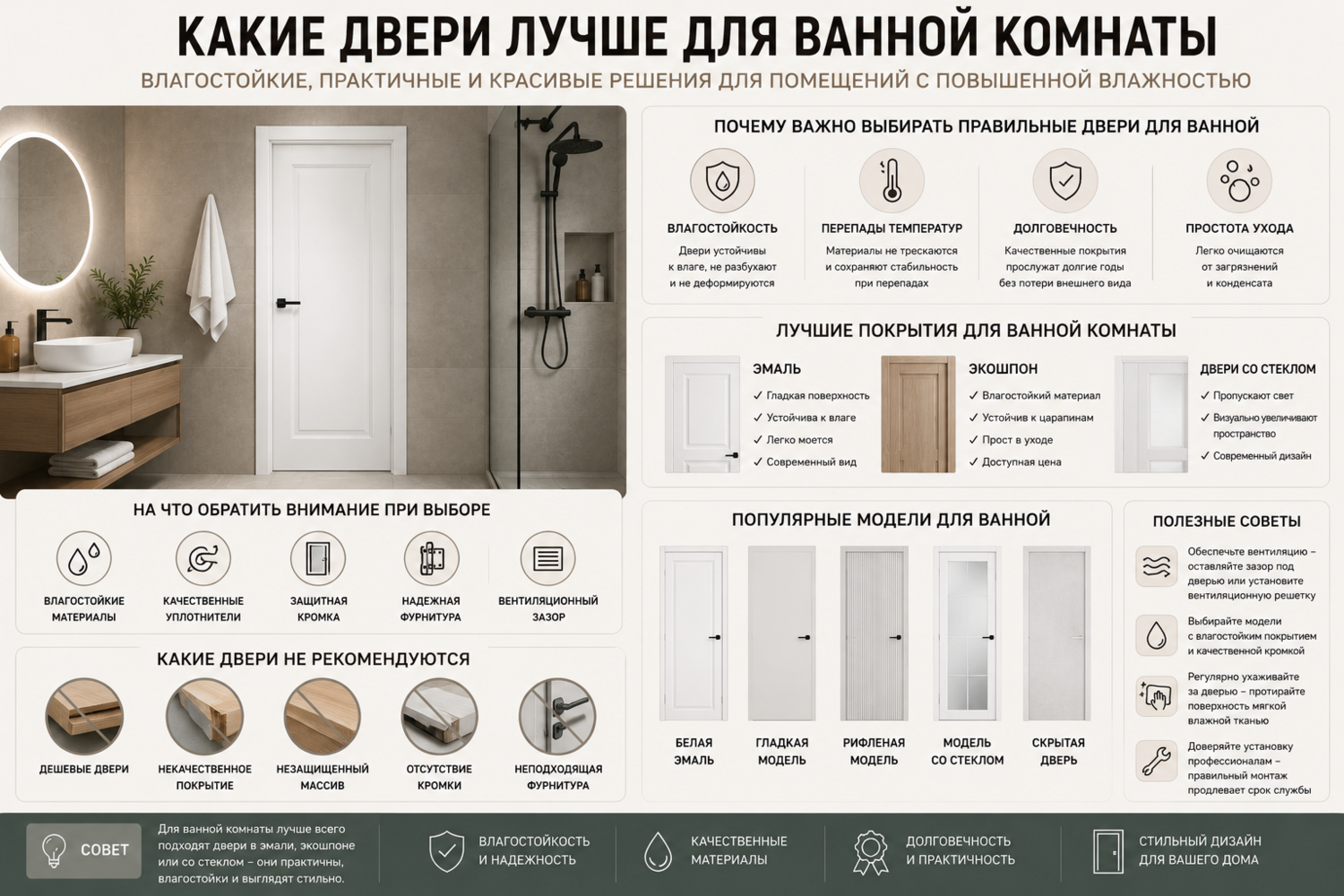 Какие двери лучше для ванной комнаты Какие двери лучше для ванной комнаты