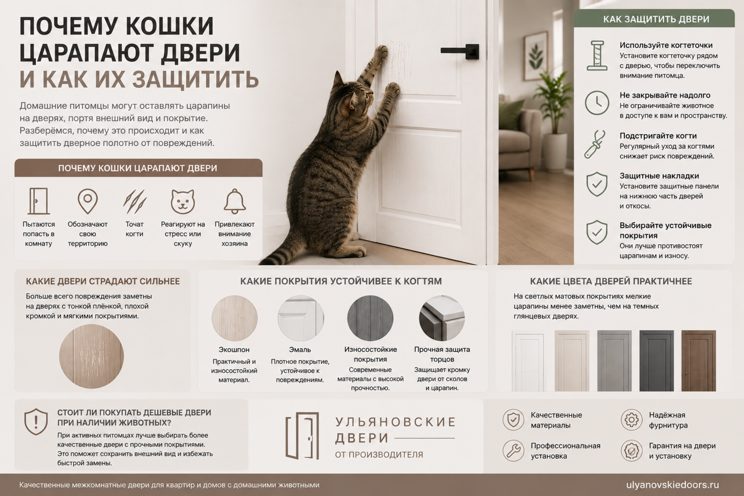 Почему кошки царапают межкомнатные двери и как их защитить Почему кошки царапают межкомнатные двери и как их защитить