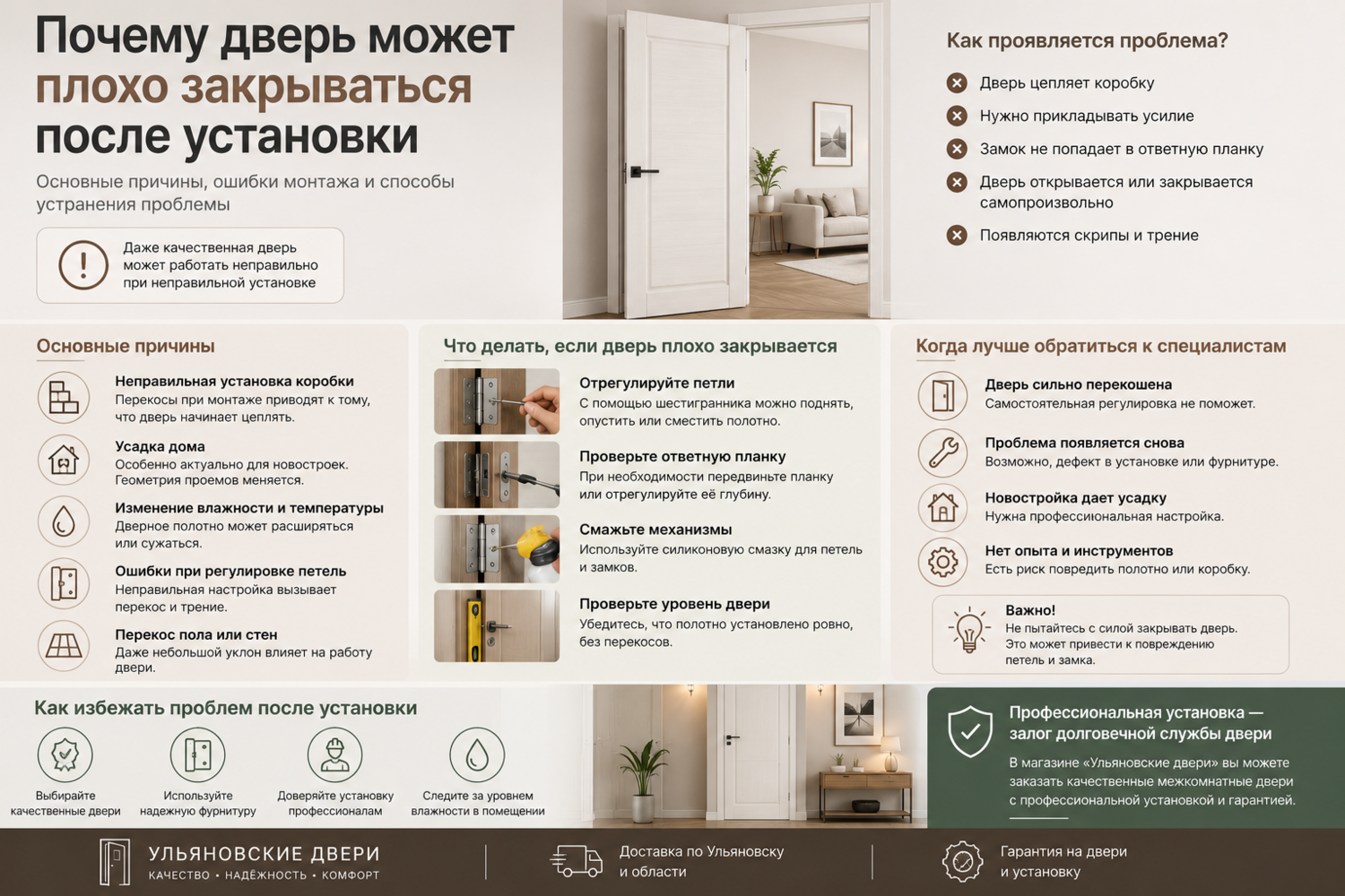Почему дверь может плохо закрываться после установки Почему дверь может плохо закрываться после установки