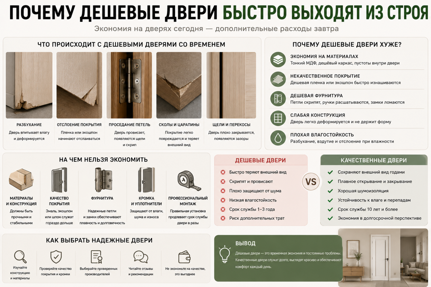 Почему дешевые двери быстро выходят из строя
