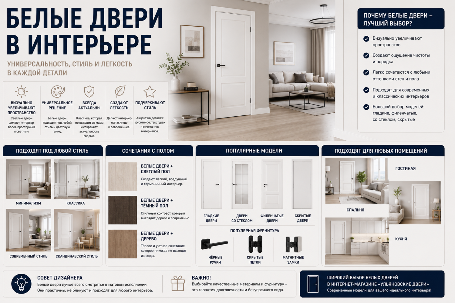 Белые двери в интерьере Белые двери в интерьере