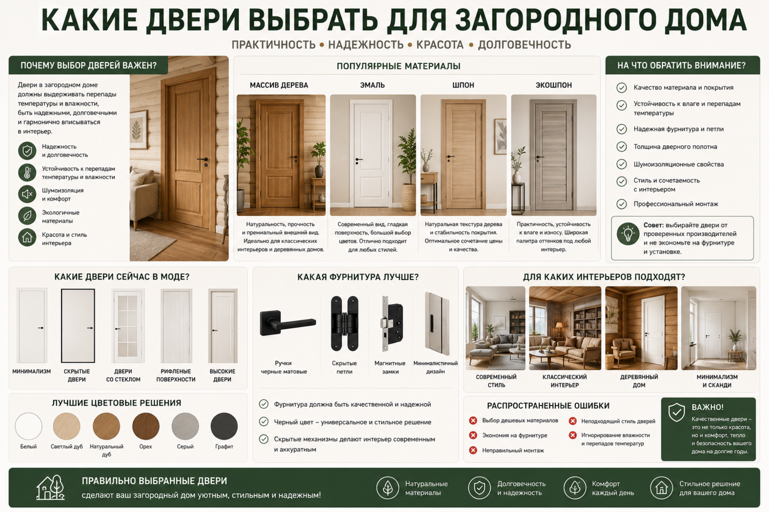 Какие двери выбрать для загородного дома