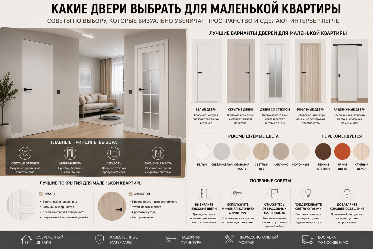 Какие двери выбрать для маленькой квартиры Какие двери выбрать для маленькой квартиры